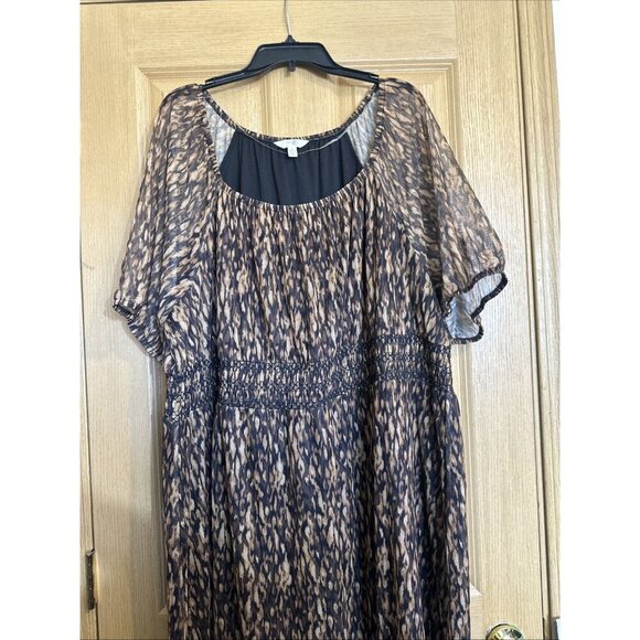 Terra & Sky Women's Plus Size Smocked Mesh Dress Size 4X (28W-30W) - Picture 8 of 16